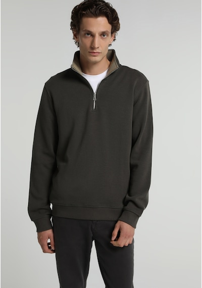 Colin's Colins Regular Fit Dik Yaka Düz Erkek Yeşil Sweatshirt Cl1082805 Q1.v2 Kha Haki