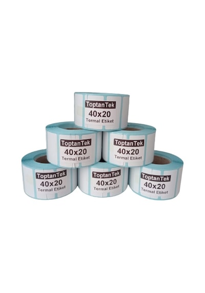 40X20 TERMAL ETİKET TOPLAM 6 RULO (TAM METRAJ) 1.KALİTE