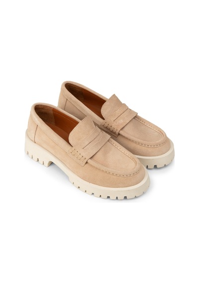 Deery Kadın Hakiki Süet Bej Loafer Ayakkabı - 02034zbejc01 Bej