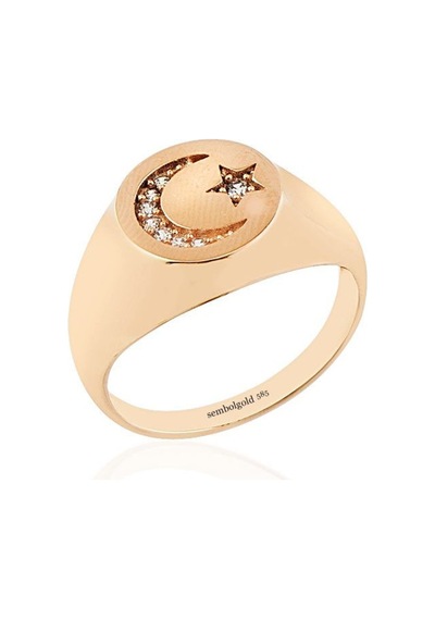 Ayyıldız Şövalye Altın Yüzük 14K Rose Gold 364012524