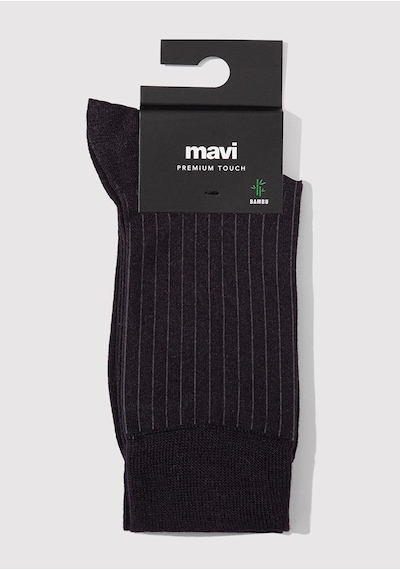 Mavi - Çizgi Detaylı Siyah Soket Çorap 0911761-900 Siyah