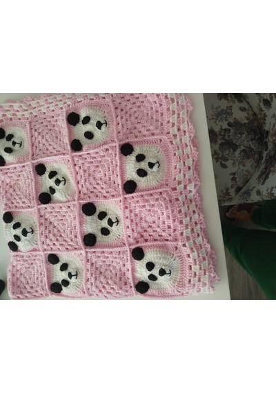 Panda Bebek Battaniyesi Ve Oyuncak Beyaz - Pembe