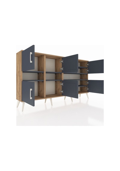 Arges Konsol 8 Raflı 8 Kapaklı 176x30x99 Çam-antrasit Antrasıt - Atlas Çam Arges Konsol 8 Raflı 8 Kapaklı 176x30x99 Çam-antrasit Antrasıt - Atlas Çam