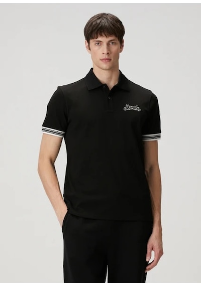 Moncler Siyah Polo Yaka T-shirt Siyah