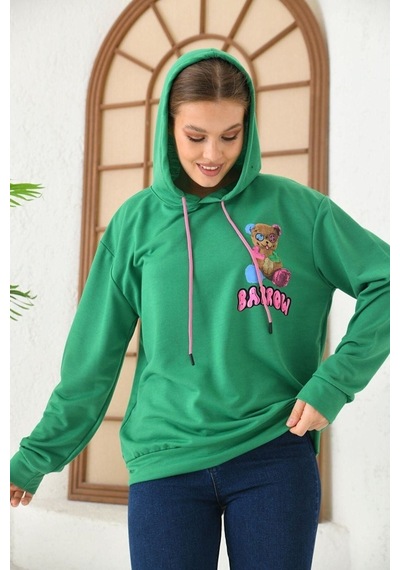 Altamira Unisex Barrow Baskılı Oversize Kapşonlu Sweatshirt 001