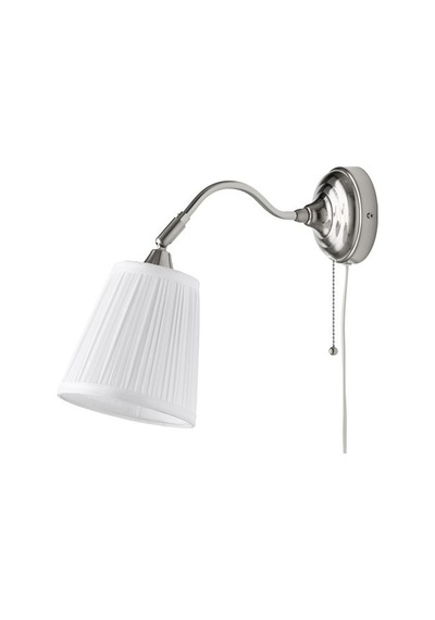 Ikea Årstıd Duvar Lambası, Beyaz-nikel Kaplama, 38 Cm