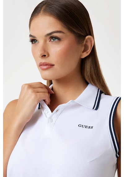 Guess Polo Yaka Kadın Elbise Beyaz