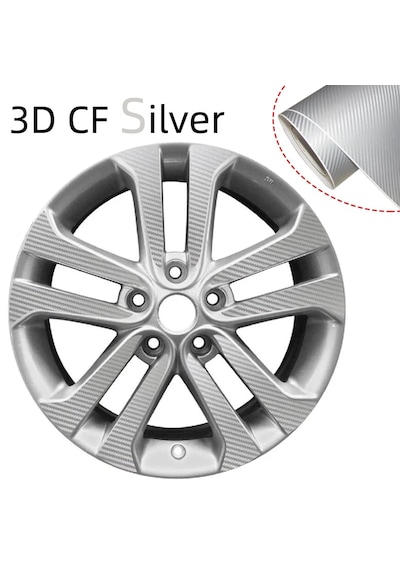 3d Gri Silver Tırtıklı Hava Kanallı Karbon Folyo 152cmx200cm