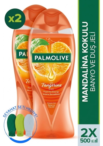Palmolive Aroma Sensations Feel The Energy Mandalina Kokulu Duş Jeli 2 x 500 ML + Seyahat Kiti