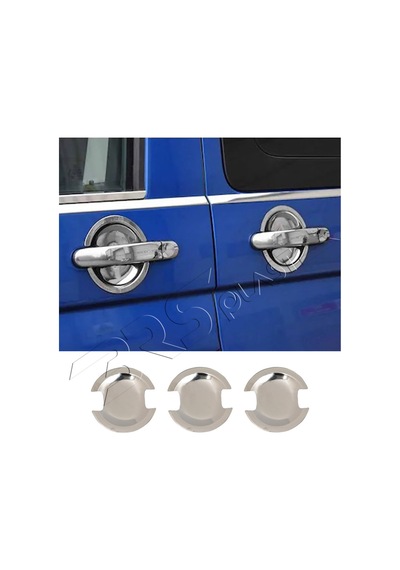 Volkswagen Transporter T7 Uyumlu Krom Kapı Kolu Tası 3 Parça Paslanmaz Çelik