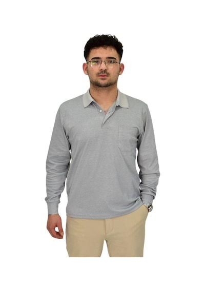 Erkek Mevsimlik Polo Yaka Sweatshirt 6830 Bgl-st04414 Koyu Gri