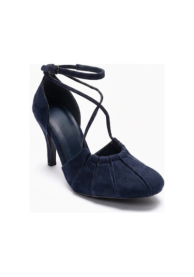 Luvishoes Elıza Lacivert Süet Kadın Topuklu Ayakkabı