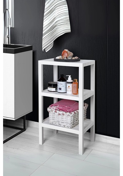 3 Katlı Beyaz Raf Kitaplık & Banyo Düzenleyicisi 73,5 Cm Çok Renkli