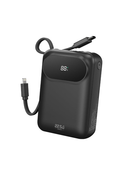 Y11 Mini Pd 22.5w 20000 Mah Dijital Ekran Göstergeli Dahili Kablolu Power Bank, Siyah Y11 Mini Pd 22.5w 20000 Mah Dijital Ekran Göstergeli Dahili Kablolu Power Bank, Siyah