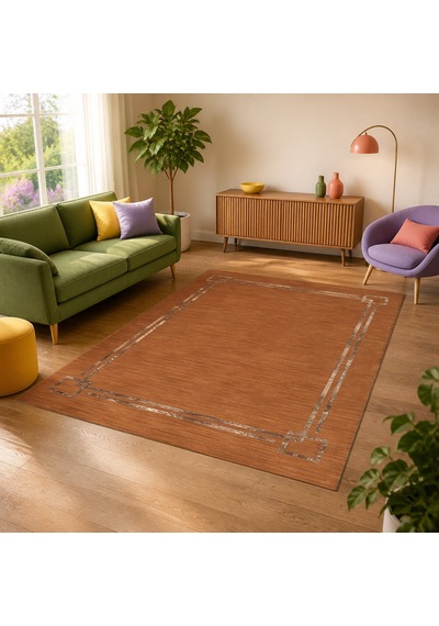 Kartela Halı Seno Halı Kaymaz Taban Makinede Yıkanabilir Halı Bakır - 100 X 150 Cm
