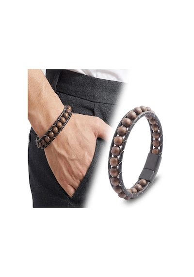 Moncuk Design Ceviz Ağacı Deri Bileklik 33512b2d8m29 Kahverengi