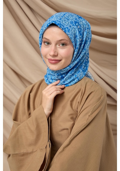 Silk Home Soft Eşarp 73093-08 Bebe Mavi, Mavi, Beyaz, Gümüş