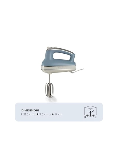 Vintage El Mikseri Mavi 1548/05-450 Watt, 5 Hız, Çırpma Ve Yoğurma Başlıkları, Turbo Fonksiyonu 002