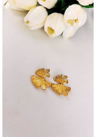 Plaka Gold İstiridye Küpe Çok Renkli