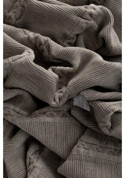 Trenza Vizon Çift Kişilik Battaniye 200x220 15035 Vizon