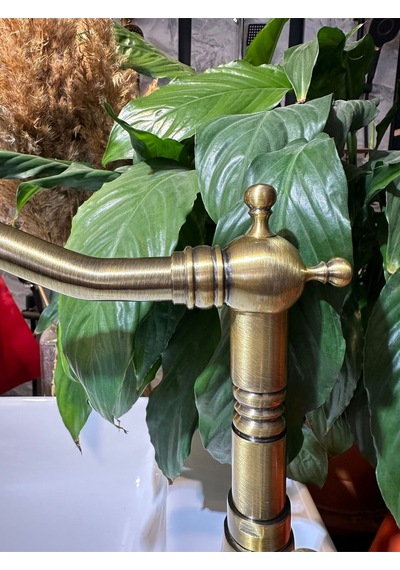 İsaoğlu Yapı Antik Gold Lavabo Bataryası Zen Design Kolay Abdest Yüksek Lavabo Musluğu Mat Antik Gold