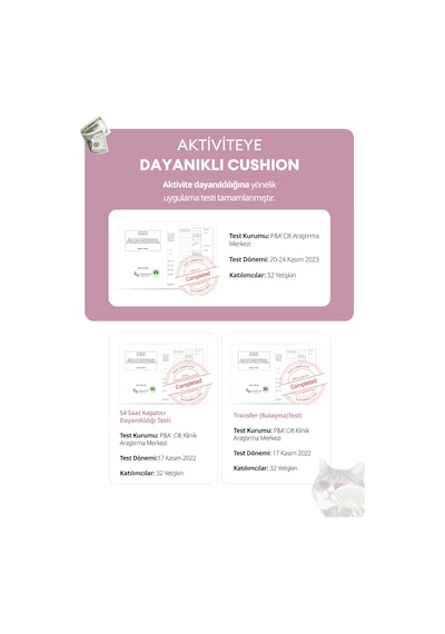 Özel Tasarım, Kalıcı, Mat Cushion Clıo Kill Cover Skin Fixer Cushion+refill 21n Linen Luxury Koshort 21