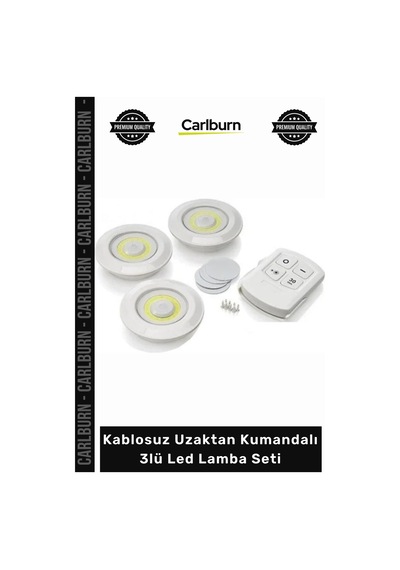 Özel Üretim Pilli Zaman Ayarlı Beyaz Işık Dolap İçi Kablosuz Uzaktan Kumandalı 3lü Led Lamba Seti