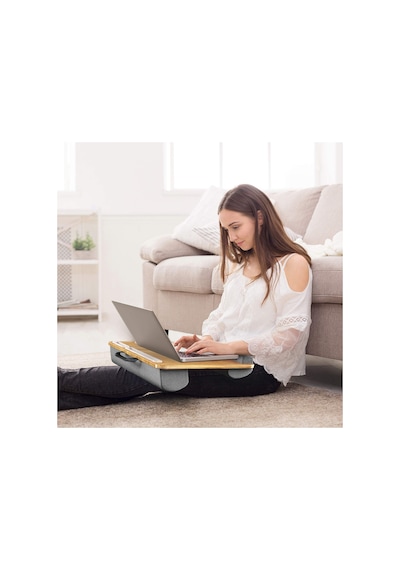 Konfeksiyon-Market Portatif Laptop Sehpası Tablet Bölmeli Yastıklı Notebook Masası
