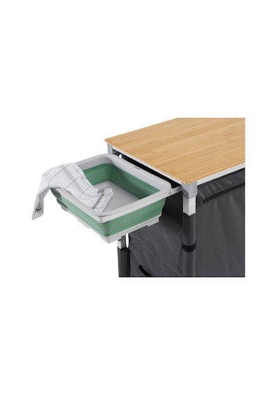 Outwell Padres Storage Unit W. Side Table Bambu Portatif Kamp Mutfağı Çok Renkli