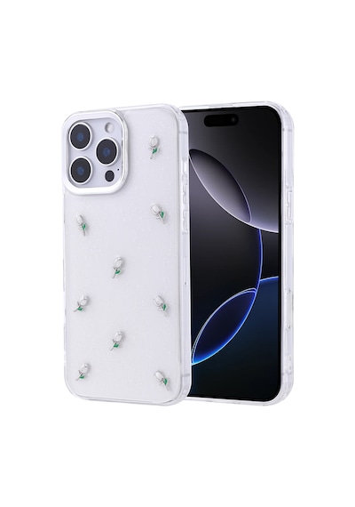 Apple iPhone Uyumlu 16 Pro Max Kılıf Airbag Tasarımlı Simli Şeffaf Kutup Kapak - Lale Lale Lale