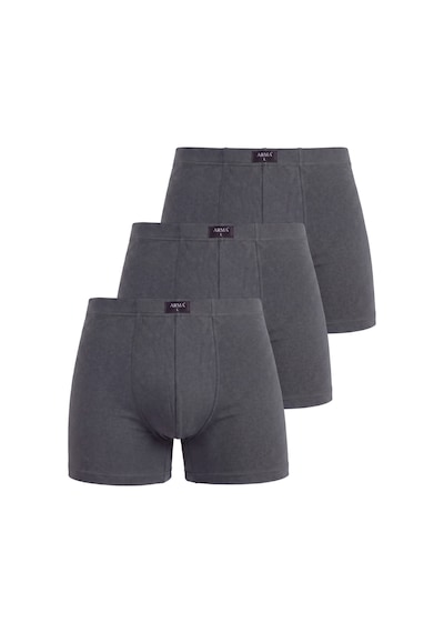 Arma Yıldız Füme Erkek Boxer Düz 3'lü Paket Pamuklu Likralı