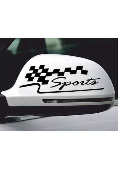 2 Adet Sport Yan Ayna Oto Sticker Araba Sticker Siyah 20 X 7 Cm