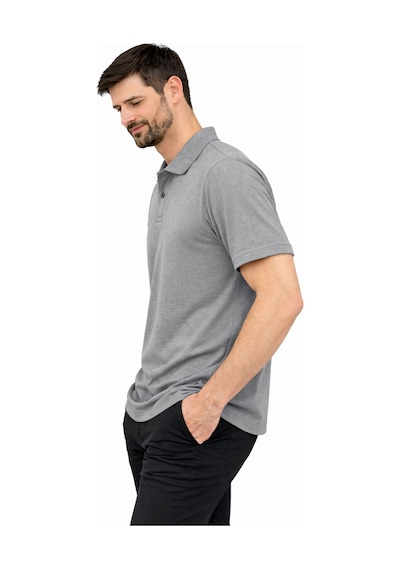 Mekaizen Erkek Slim Fit Polo Yaka Tişört Dar Kesim Basic Kısa Kollu Günlük T-shirt Gri