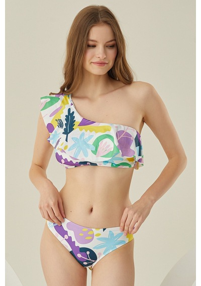 Loya Kadın Renkli Verano Tek Omuz Askılı Tek Üst Bikini
