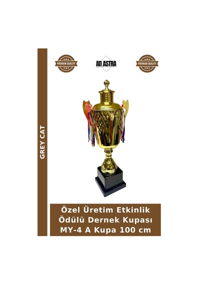 Grey Cat Özel Üretim Etkinlik Ödülü Dernek Kupası My-4 A Kupa 100 Cm