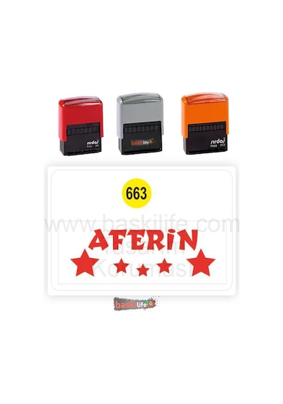 Aferin Kaşe Kitap Kaşesi Otomatik Mürekkepli Kitap Damgası