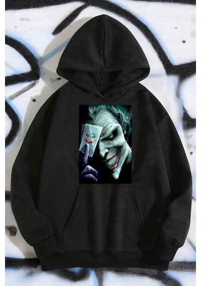 Uyguntarz Poster Baskılı Unisex Oversize Sweatshirt siyah