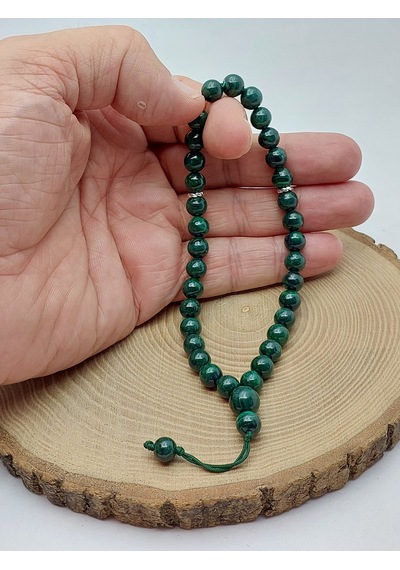 Malakit Taşı Royal Quality 33lük Özel Tasarım Tesbih 8mm 8900 Çok Renkli