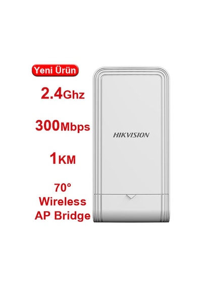 Hıkvısıon Ds-3wf0fa-2n/o 2.4ghz 300mbps 70 Derece 1km Outdoor Wıreless Brıdge Kıt