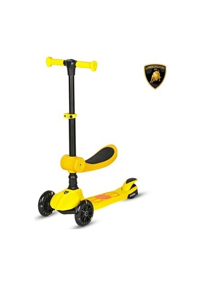 2in1 Katlanabilir Oturaklı Işıklı Çocuk Scooter Açık Mavi