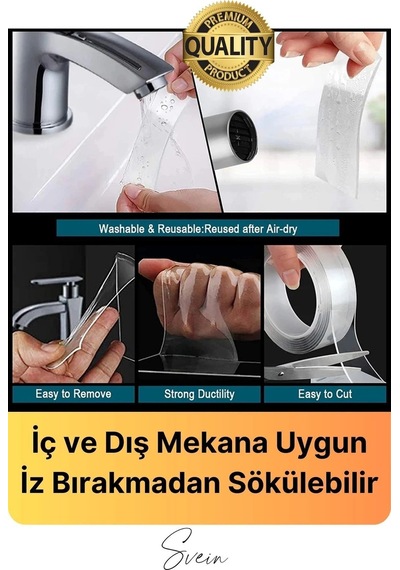 Premium Ekstra Güçlü Sızdırmaz Su Geçirmez Mutfak Lavabo Kenar Tamir Bandı Sakız Bant Çift Taraflı