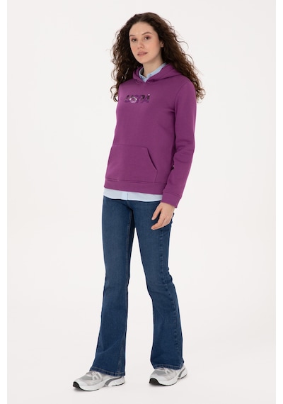 U.S. Polo Assn. Kadın Menekşe Kapüşonlu Basic Sweatshirt 50307711-VR037