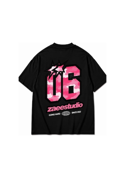 Zaee 06 Zaeestudio Logo Oversize Tişört Siyah