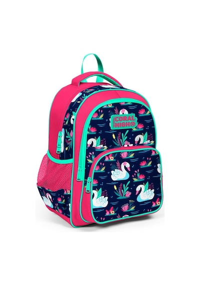 Coral High Orta Boy Okul Sırt Çantası Kuğu Desenli 23402
