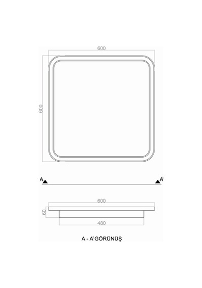 Tra54101 Eco 60X60 Cm Led Avize Plafonyer Basıs