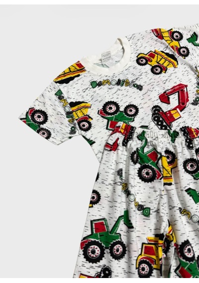 Aliş Kids Erkek Çocuk Pamuklu Beyaz Kepçe İş Makinesi Desenli Kısa Kollu Şortlu Yazlık Pijama Takımı Aliş Kids Erkek Çocuk Pamuklu Beyaz Kepçe İş Makinesi Desenli Kısa Kollu Şortlu Yazlık Pijama Takımı