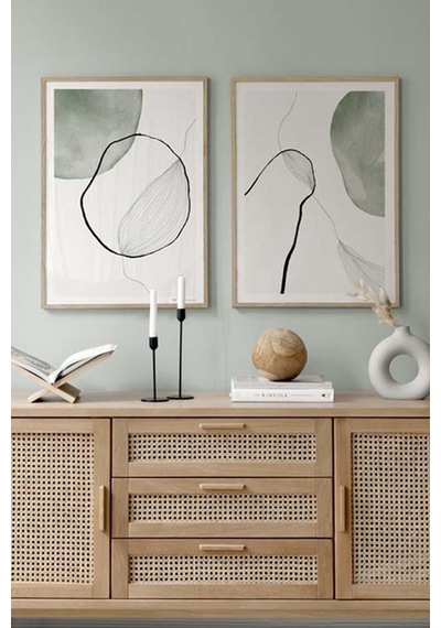 2 Parça Ahşap Çerçeve Görünümlü Mdf Tablo Seti 33x48 Cm - Model 12 - Ersy2mdfmodel12