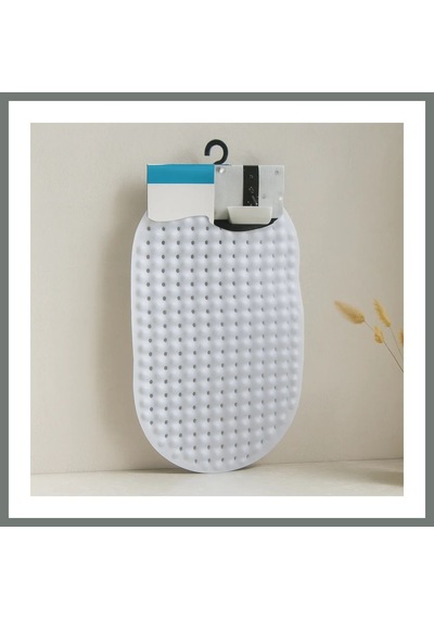 Bezos Oval Kaydırmaz Banyo Paspası 63 Vantuzlu Plastik 34x65 Cm Mmbz Çok Renkli