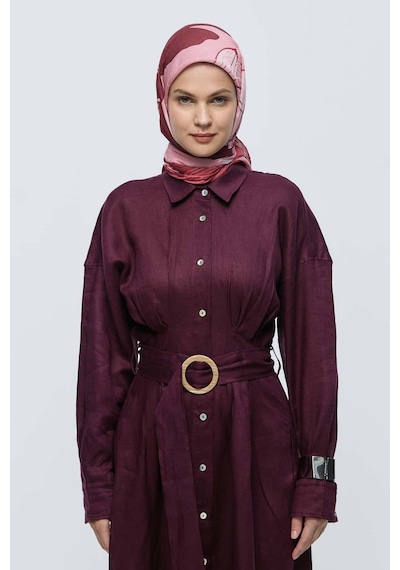 Moda Kaşmir Şakayık Desen Bambu Eşarp Bordo