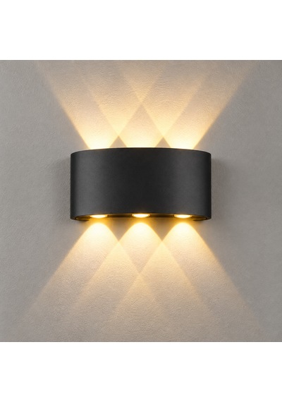 Haiti Siyah Kasa 12 Watt Aplik Amber Işık Yönü İle Modern Tasarım Siyah Amber Siyah